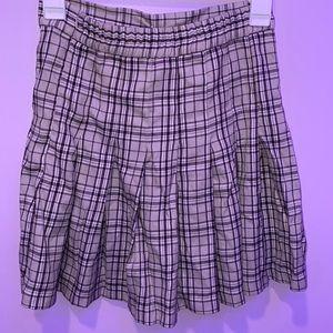 brown plaid skirt